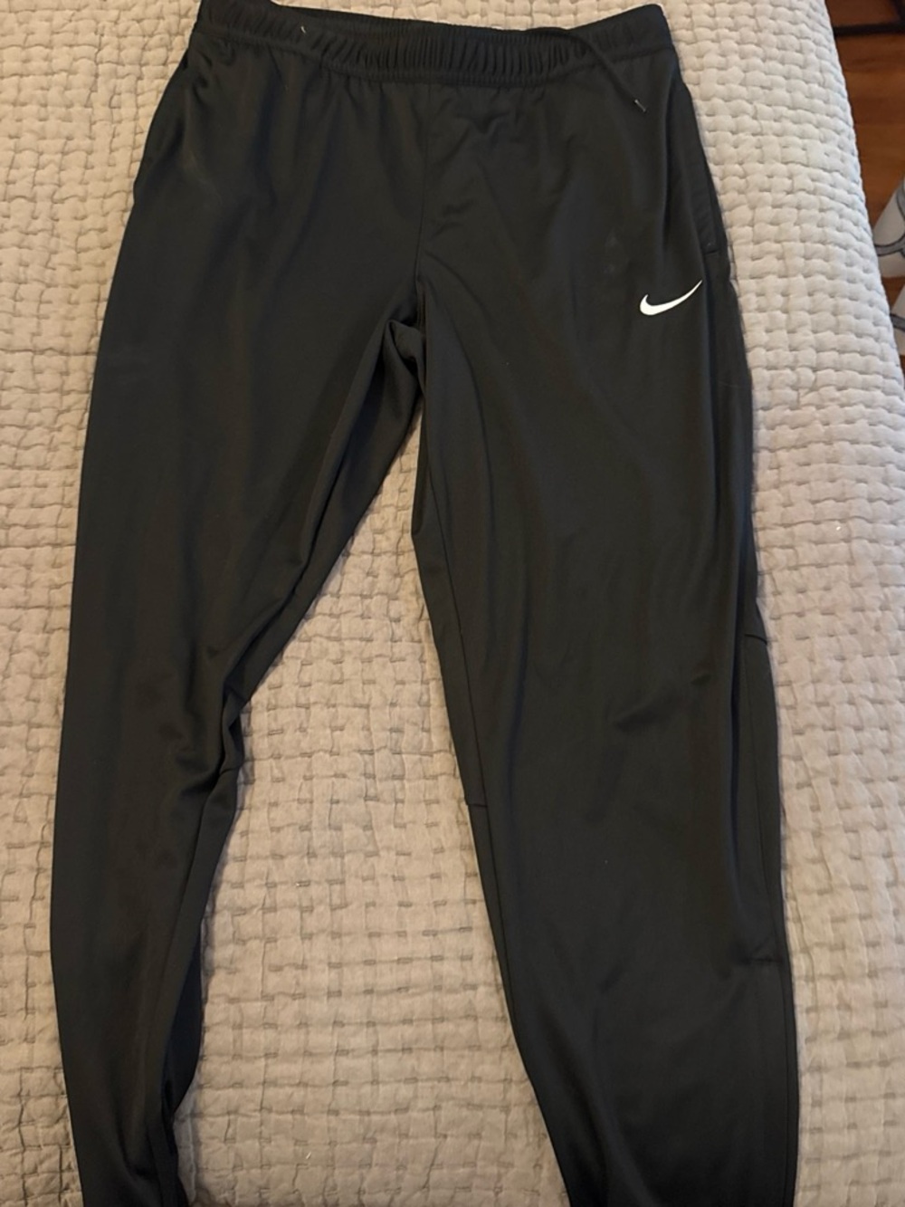 Nike Kids Black Performance Joggers with White Swoosh